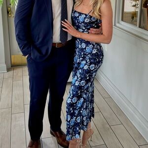 Altar'd State Blue Floral Maxi Dress